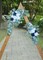 Artificial Dusty Blue Wedding Arch Flower Swags Set of 2, White Floral Garland Decorations for Ceremony Arch, Welcome Sign, Reception Backdrop, Bridal Shower, Engagement and Event Decor